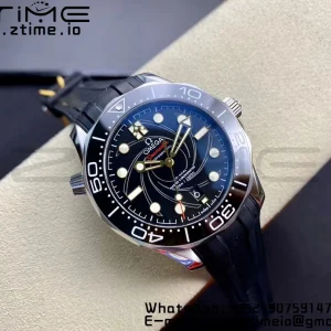 OMEGA Seamaster Diver 300M 007 James Bond VSF 1:1 Best Edition On Black Rubber Strap A8800 - Super Clone Watch | 1:1 Best Version
