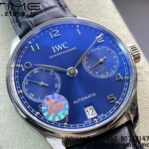 IWC Portuguese Real PR IW500710 ZF 1:1 Best Edition Blue Dial on Black Leather Strap A52010 V5 - Super Clone Watch | 1:1 Best Version