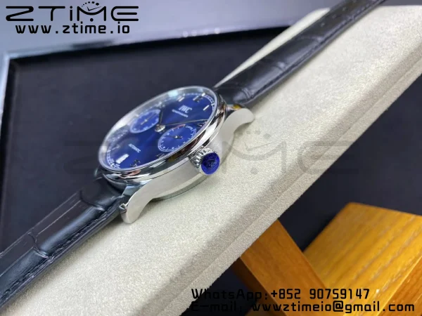 IWC Portuguese Real PR IW500710 ZF 1:1 Best Edition Cadran albastru pe curea din piele neagră A52010 V5 - Super Clone Watch | 1:1 Best Version