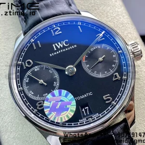IWC Portuguese Real PR IW500107 ZF 1:1 Best Edition Black Dial on Black Leather Strap A52010 V5 - Super Clone Watch | 1:1 Best Version