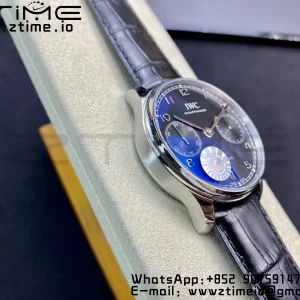 IWC Πορτογαλική Real PR IW500107 ZF 1:1 Best Edition Μαύρο καντράν σε μαύρο δερμάτινο λουράκι A52010 V5 - Super Clone Watch | 1:1 Best Version