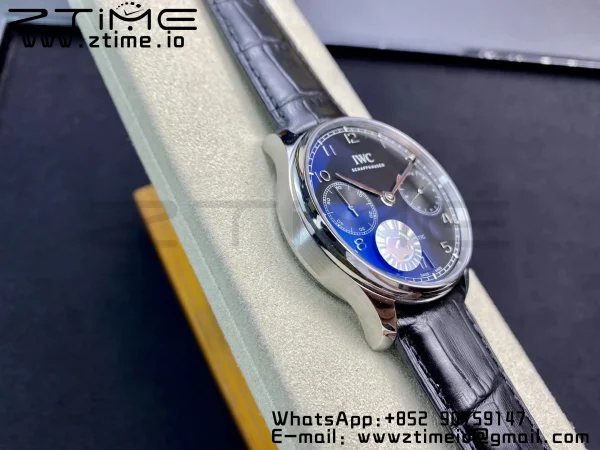 IWC Πορτογαλική Real PR IW500107 ZF 1:1 Best Edition Μαύρο καντράν σε μαύρο δερμάτινο λουράκι A52010 V5 - Super Clone Watch | 1:1 Best Version