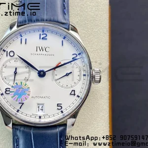 IWC ポルトギーゼ・リアルPR IW500107 ZF 1:1ベスト・エディション ホワイトダイアル ブルーレザーストラップ A52010 V5 - スーパークローン時計｜1:1ベスト・バージョン