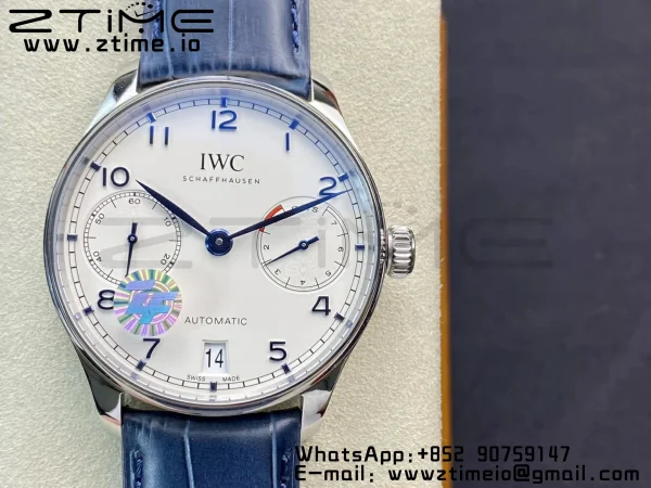 IWC ポルトギーゼ・リアルPR IW500107 ZF 1:1ベスト・エディション ホワイトダイアル ブルーレザーストラップ A52010 V5 - スーパークローン時計｜1:1ベスト・バージョン