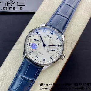 IWC ポルトギーゼ・リアルPR IW500107 ZF 1:1ベスト・エディション ホワイトダイアル ブルーレザーストラップ A52010 V5 - スーパークローン時計｜1:1ベスト・バージョン