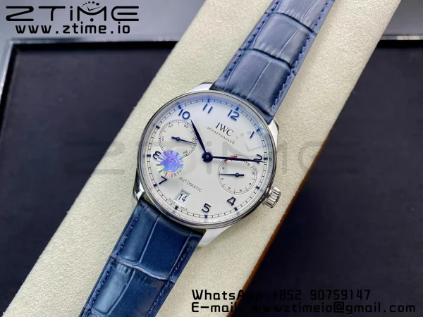 IWC ポルトギーゼ・リアルPR IW500107 ZF 1:1ベスト・エディション ホワイトダイアル ブルーレザーストラップ A52010 V5 - スーパークローン時計｜1:1ベスト・バージョン