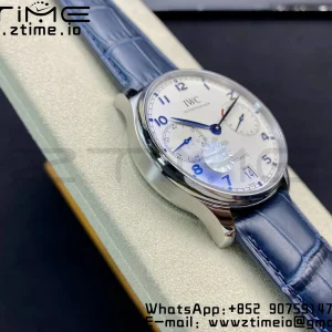 IWC ポルトギーゼ・リアルPR IW500107 ZF 1:1ベスト・エディション ホワイトダイアル ブルーレザーストラップ A52010 V5 - スーパークローン時計｜1:1ベスト・バージョン