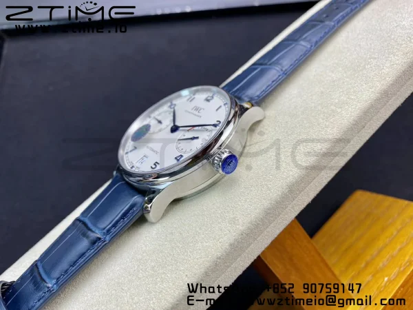 IWC ポルトギーゼ・リアルPR IW500107 ZF 1:1ベスト・エディション ホワイトダイアル ブルーレザーストラップ A52010 V5 - スーパークローン時計｜1:1ベスト・バージョン