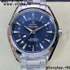 OMEGA Aqua Terra 150M 43.5mm GMT SS VSF 1:1 Best Edition Black Textured Dial on SS Bracelet A8605 Super Clone V2 - Super Clone Watch | 1:1 Best Version