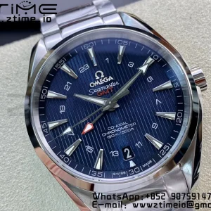 OMEGA Aqua Terra 150M 43.5mm GMT SS VSF 1:1 Best Edition Μαύρο ψηφιακό καντράν με υφή σε βραχιόλι SS A8605 Super Clone V2 - Super Clone Watch | 1:1 Best Version