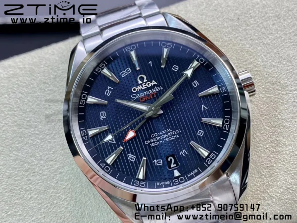OMEGA Aqua Terra 150M 43.5mm GMT SS VSF 1:1 Best Edition Μαύρο ψηφιακό καντράν με υφή σε βραχιόλι SS A8605 Super Clone V2 - Super Clone Watch | 1:1 Best Version