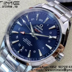 OMEGA Aqua Terra 150M 43.5mm GMT SS VSF 1:1 Best Edition Μαύρο ψηφιακό καντράν με υφή σε βραχιόλι SS A8605 Super Clone V2 - Super Clone Watch | 1:1 Best Version