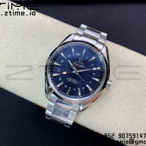 OMEGA Aqua Terra 150M 43.5mm GMT SS VSF 1:1 Best Edition Μαύρο ψηφιακό καντράν με υφή σε βραχιόλι SS A8605 Super Clone V2 - Super Clone Watch | 1:1 Best Version