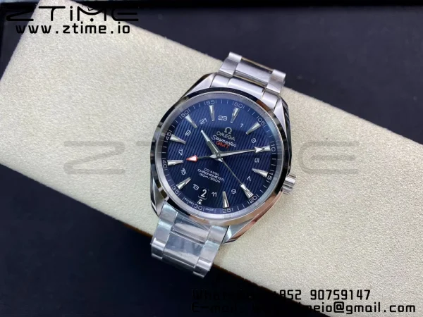 OMEGA Aqua Terra 150M 43.5mm GMT SS VSF 1:1 Best Edition Μαύρο ψηφιακό καντράν με υφή σε βραχιόλι SS A8605 Super Clone V2 - Super Clone Watch | 1:1 Best Version