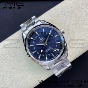 OMEGA Aqua Terra 150M 43.5mm GMT SS VSF 1:1 Best Edition Μαύρο ψηφιακό καντράν με υφή σε βραχιόλι SS A8605 Super Clone V2 - Super Clone Watch | 1:1 Best Version