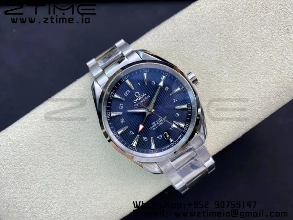 OMEGA Aqua Terra 150M 43.5mm GMT SS VSF 1:1 Best Edition Μαύρο ψηφιακό καντράν με υφή σε βραχιόλι SS A8605 Super Clone V2 - Super Clone Watch | 1:1 Best Version
