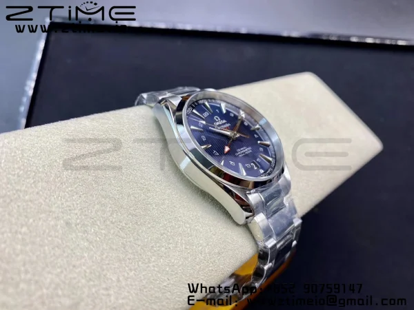 OMEGA Aqua Terra 150M 43.5mm GMT SS VSF 1:1 Best Edition Μαύρο ψηφιακό καντράν με υφή σε βραχιόλι SS A8605 Super Clone V2 - Super Clone Watch | 1:1 Best Version