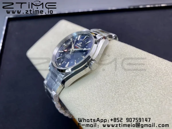 OMEGA Aqua Terra 150M 43.5mm GMT SS VSF 1:1 Best Edition Μαύρο ψηφιακό καντράν με υφή σε βραχιόλι SS A8605 Super Clone V2 - Super Clone Watch | 1:1 Best Version
