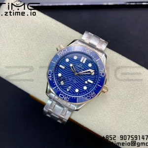 OMEGA 2018 Seamaster Diver 300M SS/RG VSF 1:1 Best Edition RG Bezel Blue Dial on SS/RG Bracelet A8800 - Super Clone Watch | 1:1 Best Version