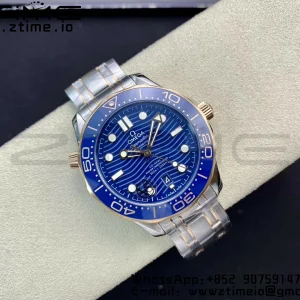 OMEGA 2018 Seamaster Diver 300M SS/RG VSF 1:1 Best Edition RG Bezel Blue Dial on SS/RG Bracelet A8800 - Super Clone Watch | 1:1 Best Version