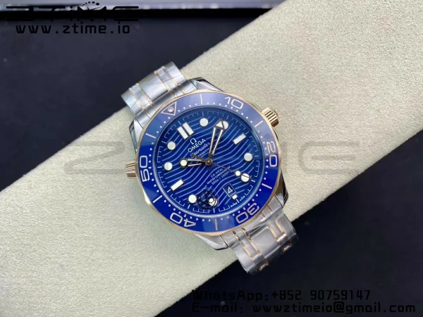 OMEGA 2018 Seamaster Diver 300M SS/RG VSF 1:1 Best Edition RG Bezel Blue Dial on SS/RG Bracelet A8800 - Super Clone Watch | 1:1 Best Version