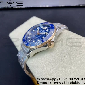 OMEGA 2018 Seamaster Diver 300M SS/RG VSF 1:1 Best Edition RG Bezel Blue Dial on SS/RG Bracelet A8800 - Super Clone Watch | 1:1 Best Version