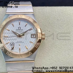 OMEGA Constellation 38mm SS/YG VSF 1:1 Best Edition White Textured Dial on SS/YG Bracelet A8500 Super Clone - Super Clone Watch | 1:1 Best Version