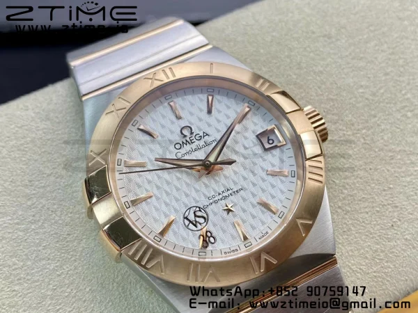 OMEGA Constellation 38mm SS/YG VSF 1:1 Best Edition White Textured Dial on SS/YG Bracelet A8500 Super Clone - Super Clone Watch | 1:1 Best Version