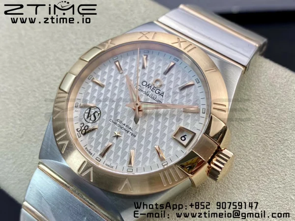 OMEGA Constellation 38mm SS/YG VSF 1:1 Best Edition White Textured Dial on SS/YG Bracelet A8500 Super Clone - Super Clone Watch | 1:1 Best Version