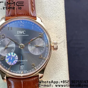 IWC Portuguese Real PR RG IW500702 ZF 1:1 Best Edition Gray Dial on Brown Leather Strap A52010 V5 - Super Clone Watch | 1:1 Best Version