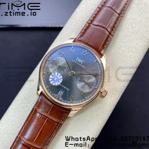 IWC Portuguese Real PR RG IW500702 ZF 1:1 Best Edition Gray Dial on Brown Leather Strap A52010 V5 - Super Clone Watch | 1:1 Best Version