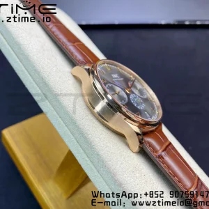 IWC Portuguese Real PR RG IW500702 ZF 1:1 Best Edition Gray Dial on Brown Leather Strap A52010 V5 - Super Clone Watch | 1:1 Best Version