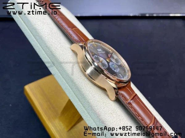 IWC Portuguese Real PR RG IW500702 ZF 1:1 Best Edition Gray Dial on Brown Leather Strap A52010 V5 - Super Clone Watch | 1:1 Best Version