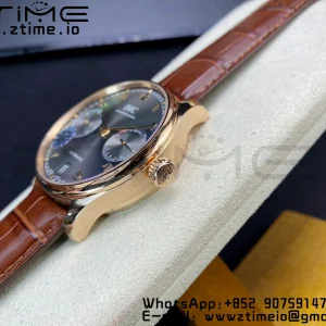 IWC Portuguese Real PR RG IW500702 ZF 1:1 Best Edition Gray Dial on Brown Leather Strap A52010 V5 - Super Clone Watch | 1:1 Best Version