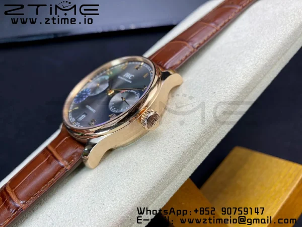 IWC Portuguese Real PR RG IW500702 ZF 1:1 Best Edition Gray Dial on Brown Leather Strap A52010 V5 - Super Clone Watch | 1:1 Best Version