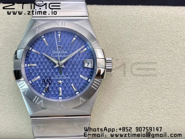 OMEGA Constellation 38mm SS VSF 1:1 Best Edition Blue Textured Dial on SS Bracelet A8500 Super Clone - Super Clone Watch | 1:1 Best Version