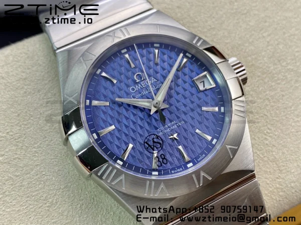 OMEGA Constellation 38mm SS VSF 1:1 Best Edition Blue Textured Dial on SS Bracelet A8500 Super Clone - Super Clone Watch | 1:1 Best Version