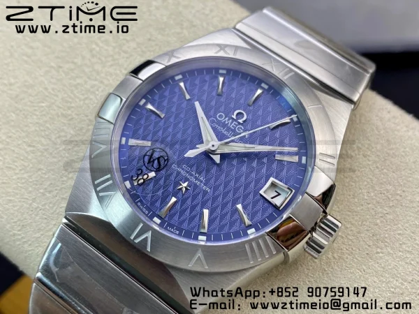 OMEGA Constellation 38mm SS VSF 1:1 Best Edition Blue Textured Dial on SS Bracelet A8500 Super Clone - Super Clone Watch | 1:1 Best Version
