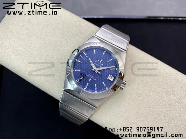 OMEGA Constellation 38mm SS VSF 1:1 Best Edition Blue Textured Dial on SS Bracelet A8500 Super Clone - Super Clone Watch | 1:1 Best Version
