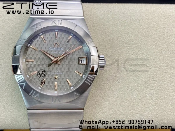 OMEGA Constellation 38mm SS/RG VSF 1:1 Best Edition Gray Textured Dial on SS Bracelet A8500 Super Clone - Super Clone Watch | 1:1 Best Version