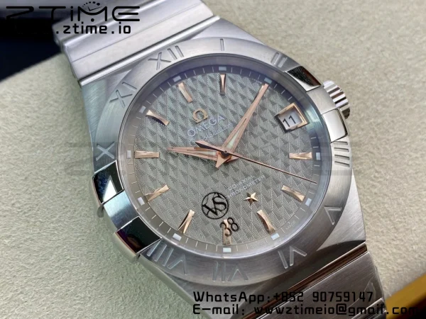 OMEGA Constellation 38mm SS/RG VSF 1:1 Best Edition Gray Textured Dial on SS Bracelet A8500 Super Clone - Super Clone Watch | 1:1 Best Version