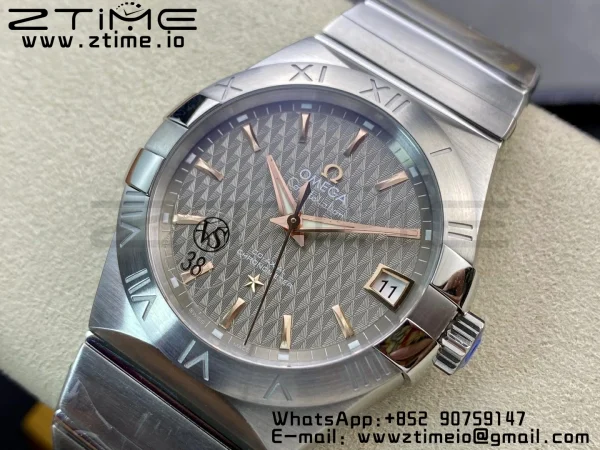 OMEGA Constellation 38mm SS/RG VSF 1:1 Best Edition Gray Textured Dial on SS Bracelet A8500 Super Clone - Super Clone Watch | 1:1 Best Version