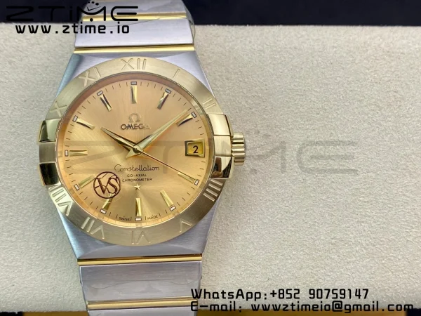 OMEGA Constellation 38mm SS/YG VSF 1:1 Best Edition Yellow Gold Dial on SS/YG Bracelet A8500 Super Clone - Super Clone Watch | 1:1 Best Version