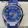 OMEGA OMEGA Aqua Terra Worldtimer VSF 1:1 Best Edition Blue Dial on Blue Rubber Strap A8938 Super Clone - Super Clone Watch | 1:1 Best Version