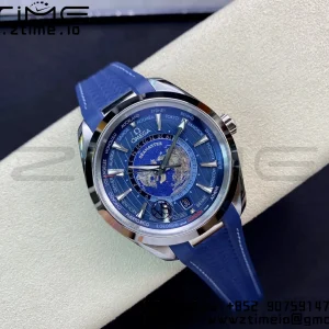 OMEGA OMEGA Aqua Terra Worldtimer VSF 1:1 Best Edition Blue Dial on Blue Rubber Strap A8938 Super Clone - Super Clone Watch | 1:1 Best Version