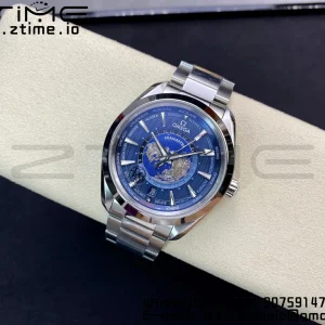OMEGA Aqua Terra Worldtimer VSF 1:1 Best Edition Blue Dial on SS Bracelet A8938 Super Clone - Super Clone Watch | 1:1 Best Version
