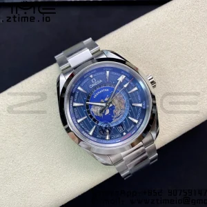 OMEGA Aqua Terra Worldtimer VSF 1:1 Best Edition Blue Dial on SS Bracelet A8938 Super Clone - Super Clone Watch | 1:1 Best Version