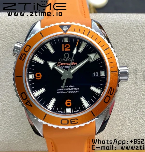 OMEGA Planet Ocean Professional Orange Kehys 42mm 1:1 VSF Best Edition oranssi kumihihna A8500 Super Clone - Super Clone Watch | 1:1 paras versio