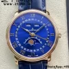 Blancpain Villeret 6654 SS/RG Complicated Function OMF 1:1 Best Edition Blue Dial on Black Leather Strap A6654 V3 - Super Clone Watch | 1:1 Best Version