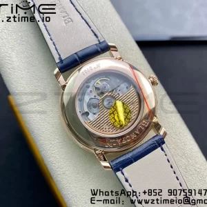 Blancpain Villeret 6654 SS/RG Complicated Function OMF 1:1 Best Edition Blue Dial on Black Leather Strap A6654 V3 - Super Clone Watch | 1:1 Best Version